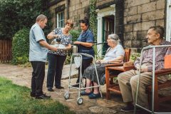 Bank Close House care home Chesterfield - Enjoying the good weather