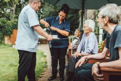 Bank Close House care home Chesterfield - Enjoying the good weather