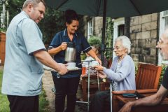 Bank Close House care home Chesterfield - Enjoying the good weather