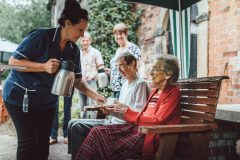 Bank Close House care home Chesterfield - Enjoying the good weather